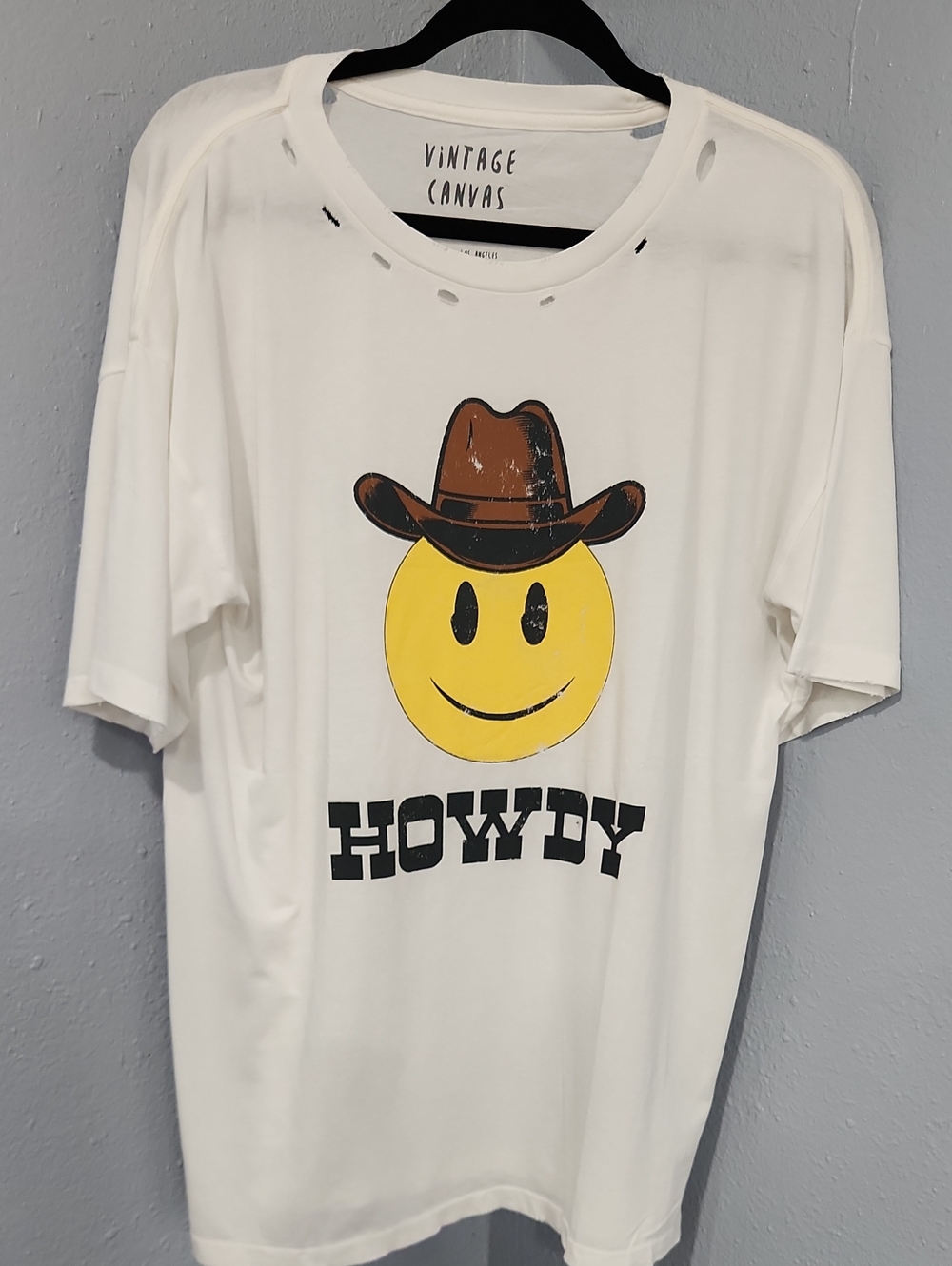 Vintage Canvas White Graphic Tee - 'VINTAGE CANVAS'